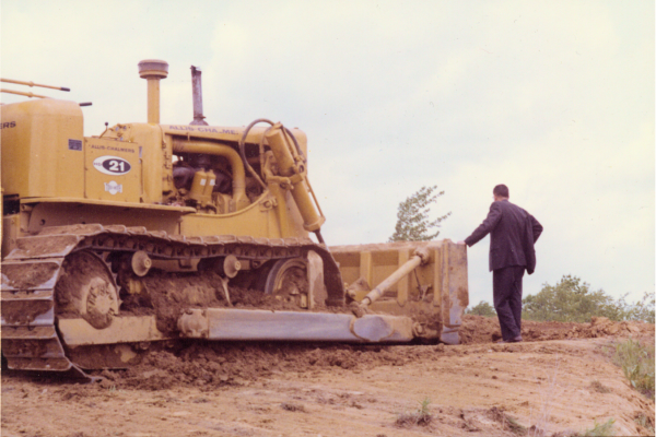 Andy inspecting the excavation for RJS in 1966
